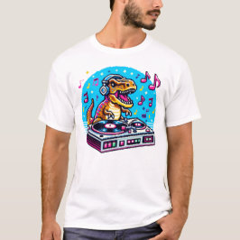 Camiseta Dinosaur DJ - Funny Pixel Art Music Design