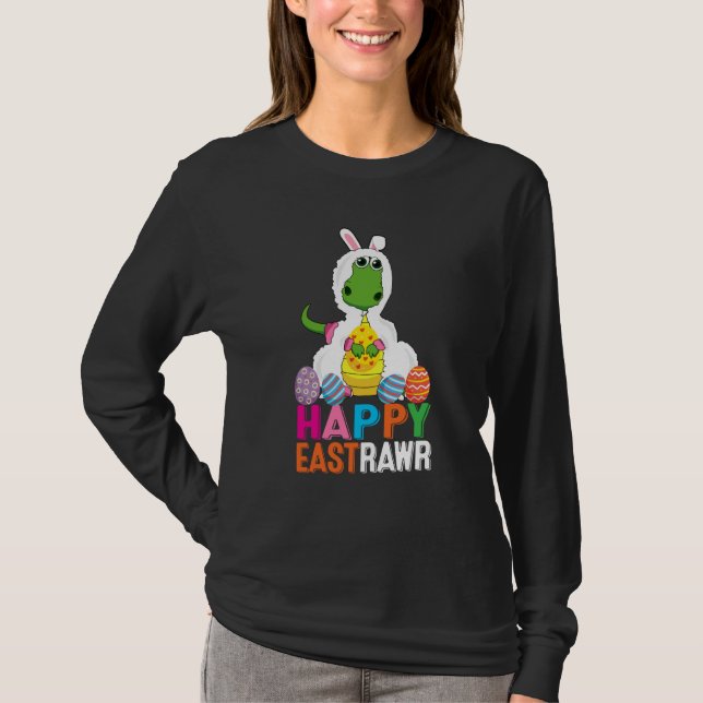Camiseta Dinosaur Easter Day Eggs cellent Happy East Rawr r (Anverso)