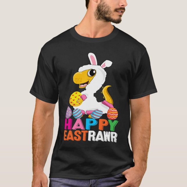Camiseta Dinosaur Easter Day Eggs cellent Happy East Rawr r (Anverso)