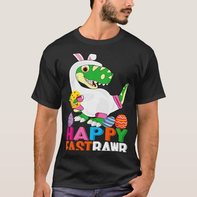 Camiseta Dinosaur Easter Day Eggs cellent Happy East Rawr r (Anverso)