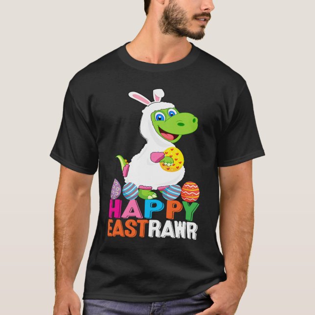 Camiseta Dinosaur Easter Day Eggs cellent Happy East Rawr r (Anverso)