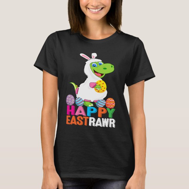 Camiseta Dinosaur Easter Day Eggs cellent Happy East Rawr r (Anverso)