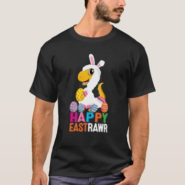 Camiseta Dinosaur Easter Day Eggs cellent Happy East Rawr r (Anverso)