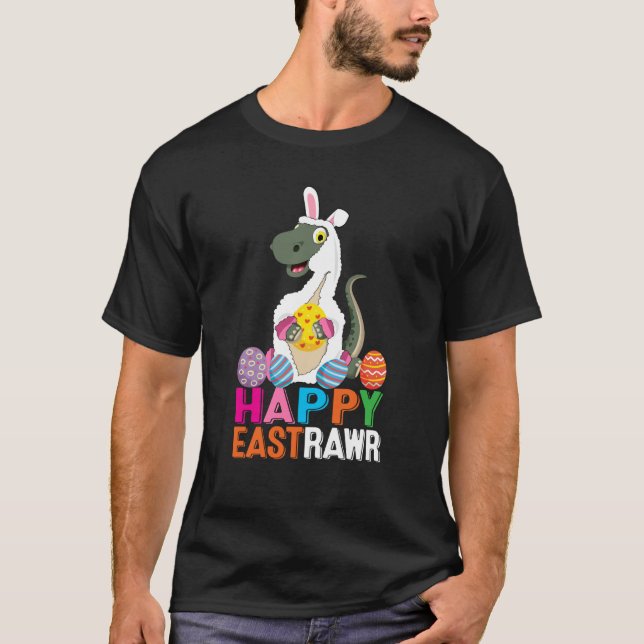 Camiseta Dinosaur Easter Day Eggs cellent Happy East Rawr r (Anverso)