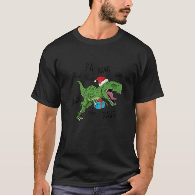 Camiseta Dinosaur Fa Ra Ra Ra Rawr Rex  Christmas Xmas Sant (Anverso)