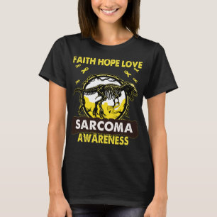Camiseta Dinosaur Faith Hope Love SARCOMA Awareness