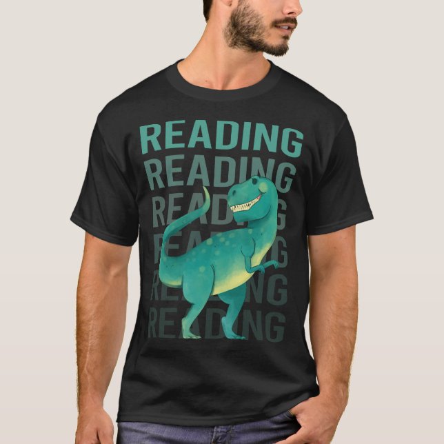 Camiseta Dinosaur Feliz Leyendo (Anverso)