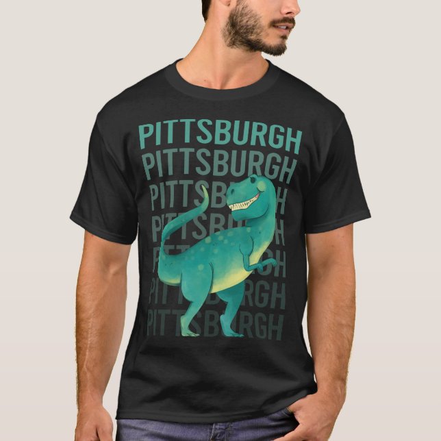 Camiseta Dinosaur Feliz Pittsburg (Anverso)
