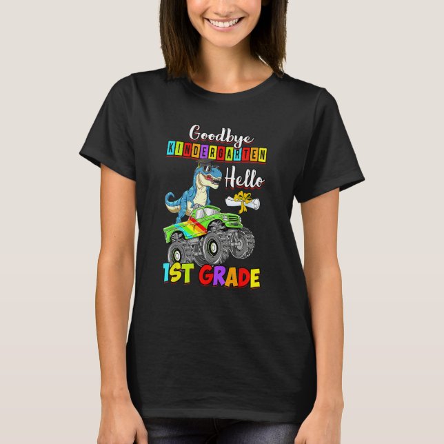 Camiseta Dinosaur Goodbye Kindergarten Back To School Hello (Anverso)