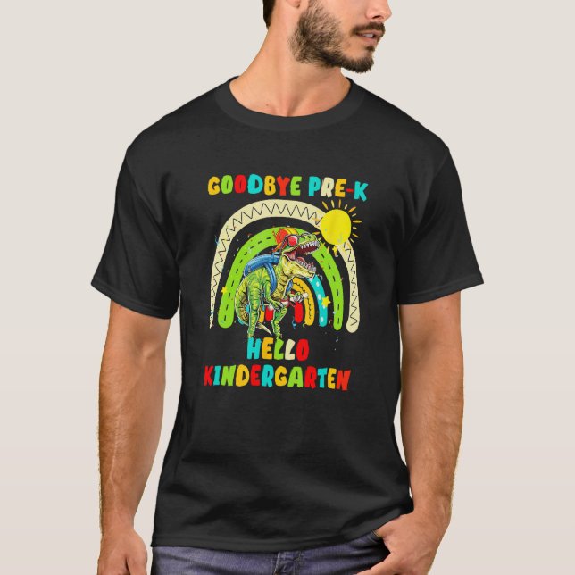 Camiseta Dinosaur Goodbye Preschool Graduation Hello Kinder (Anverso)