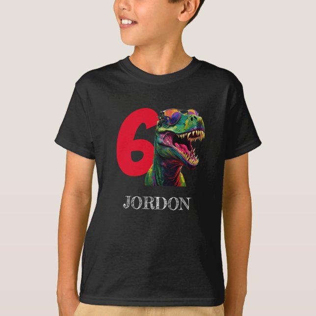 Camiseta Dinosaur Guay Happy 6º cumpleaños (Anverso)