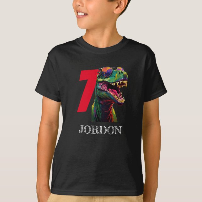 Camiseta Dinosaur Guay Happy 7º cumpleaños (Anverso)