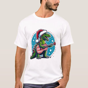 Camiseta Dinosaur Guitarrista Navidad Día Divertido