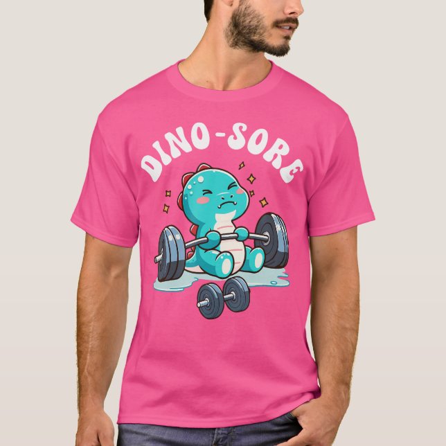 Camiseta Dinosaur Gym Fitness Lifout Pesos de entrenamiento (Anverso)