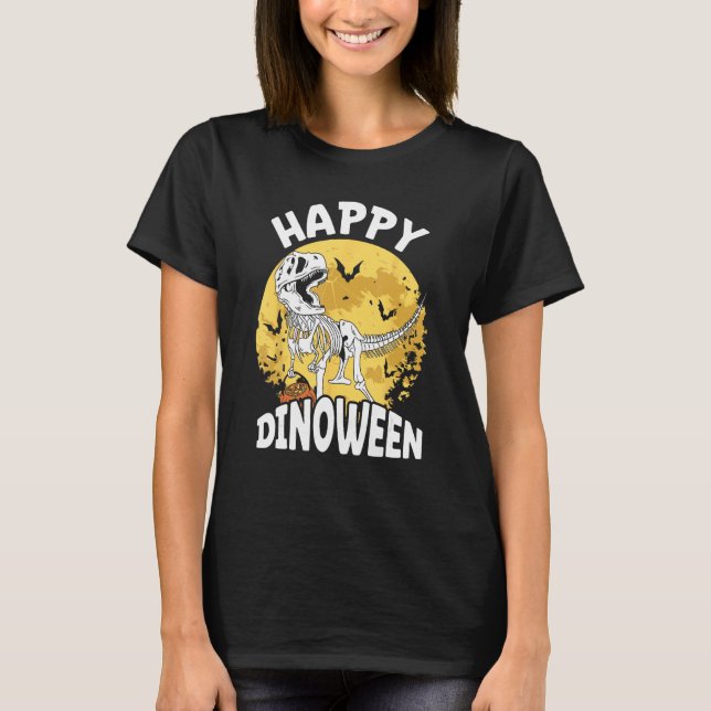 Camiseta Dinosaur Halloween Costume Dino Halloween Pumpkin  (Anverso)