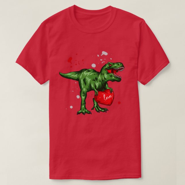 Camiseta dinosaur heart valentine (Diseño del anverso)