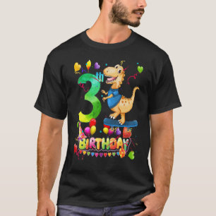 Camiseta Dinosaur I'm 3 Years Old Girls Birthday Dinosaur P