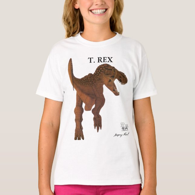 Camiseta Dinosaur Kids Shirt Tyrannosaurus rex Greg Paul (Anverso)