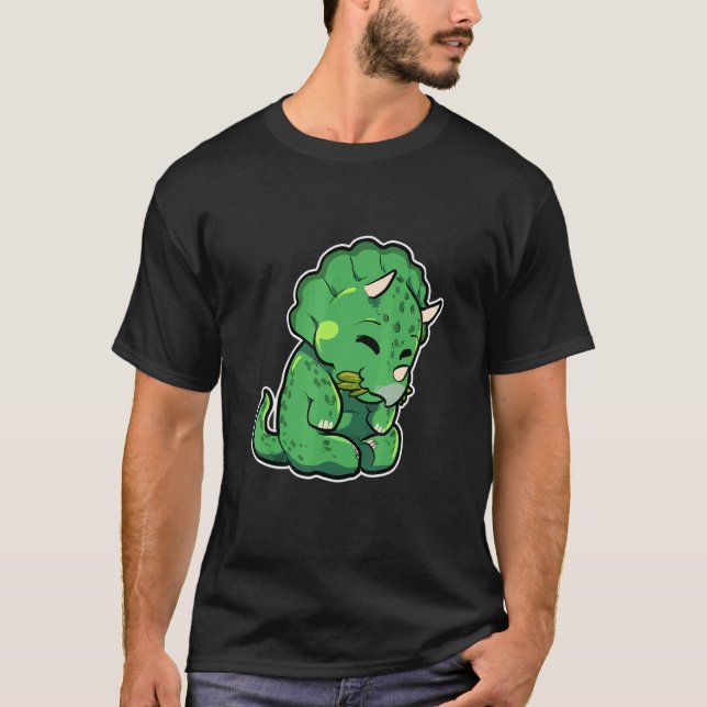 Camiseta Dinosaur Lover Cute Triceratops (Anverso)