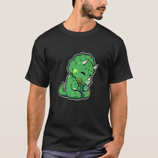 Camiseta Dinosaur Lover Cute Triceratops Premium (Anverso)
