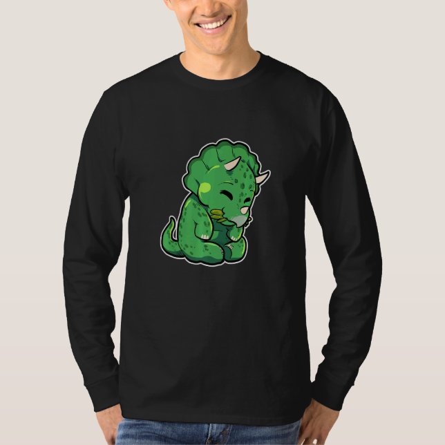 Camiseta Dinosaur Lover Cute Triceratops Premium (Anverso)