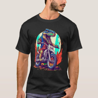 Camiseta Dinosaur Motor Bicicleta Funny Dirt Biker T