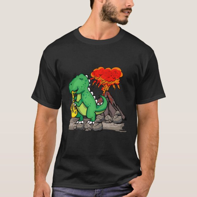 Camiseta Dinosaur Music Gift Jazz Music Band Saophone retro (Anverso)