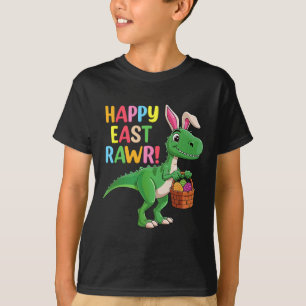 Camiseta Dinosaur Oreja de Conejo Feliz Pascua de Resurrecc