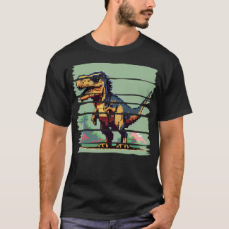 Camiseta Dinosaur pixelado de 8 bits
