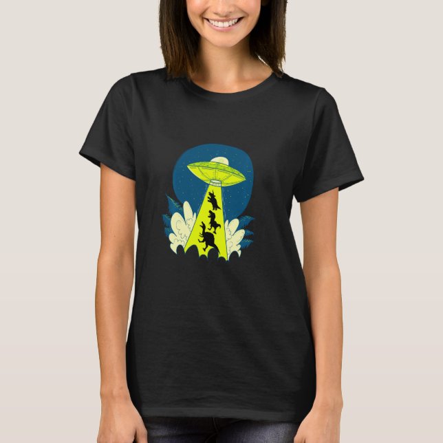 Camiseta Dinosaur Planet Spaceship Abduction Ufo Aliens Et (Anverso)