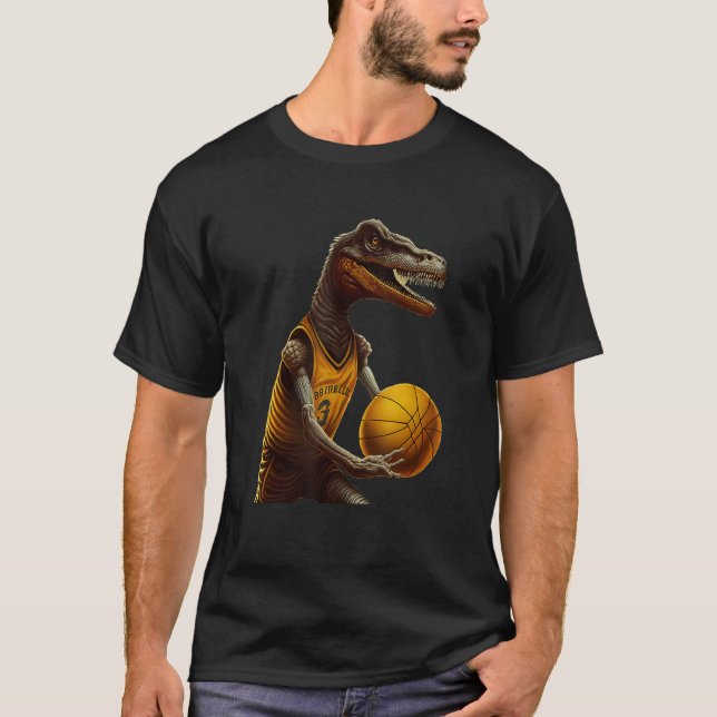 Camiseta Dinosaur playing Basketball Coach Dino Trex Rex Sp (Anverso)