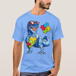 Camiseta Dinosaur Puzzle Piece T shirt Autism Awareness