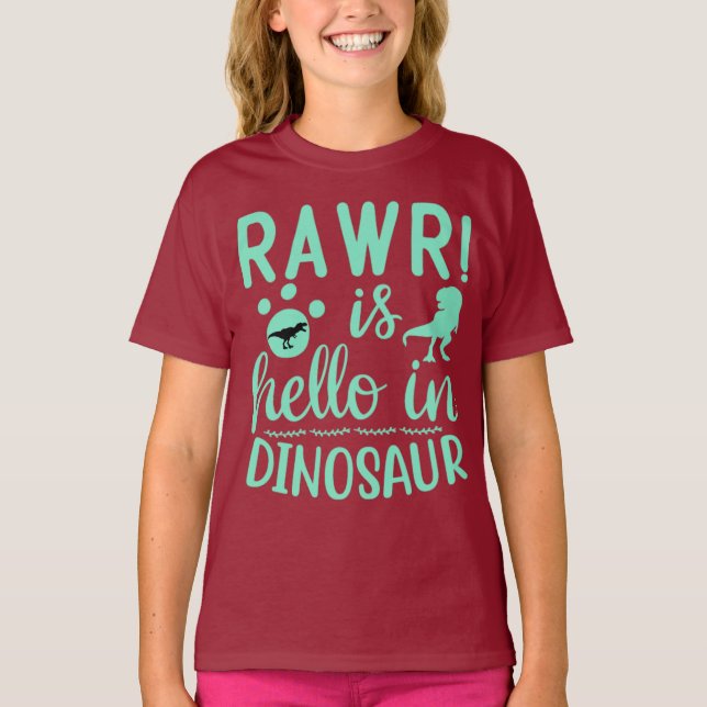 Camiseta Dinosaur Rawr es Hello T-Shirt (Anverso)