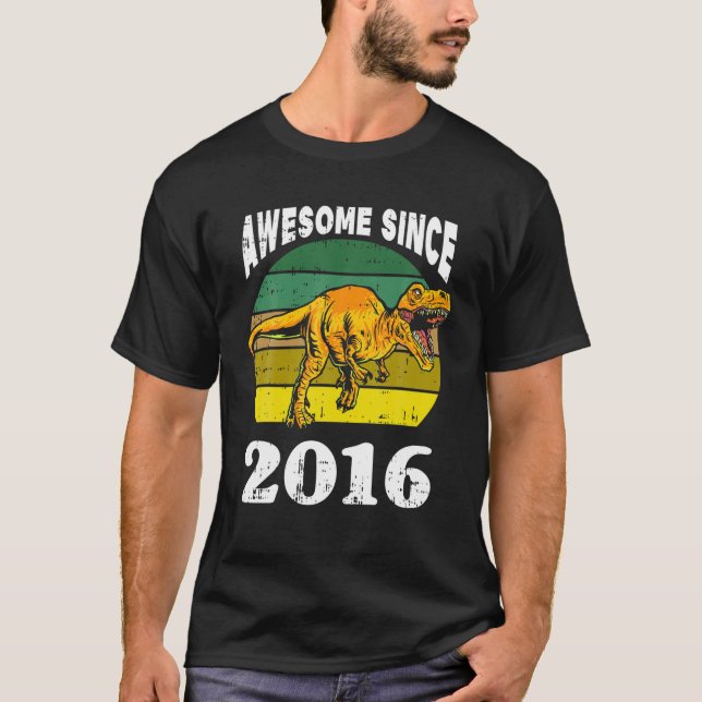Camiseta Dinosaur Rex Awesome Since 2016 6Th Birthday 6 Yea (Anverso)