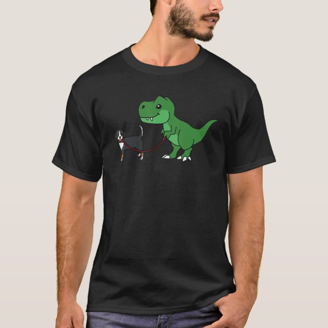 Camiseta Dinosaur Rex Bernese Cattle Dog (Anverso)