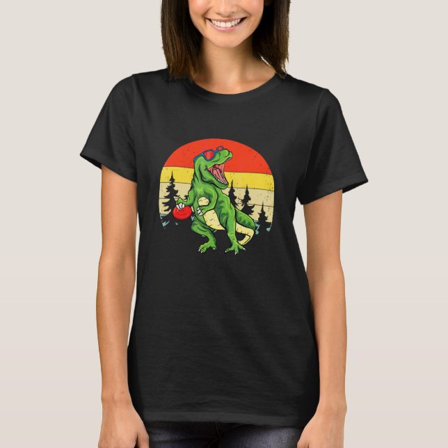 Camiseta Dinosaur Rex Carrito de Golf con Disco Frisbee Niñ (Anverso)