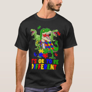 Camiseta Dinosaur Rex Din Día de Concienciación sobre el Au