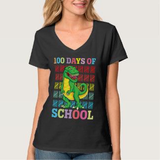 Camiseta Dinosaur Rex Happy 100th Day Of School Dino Kids 1