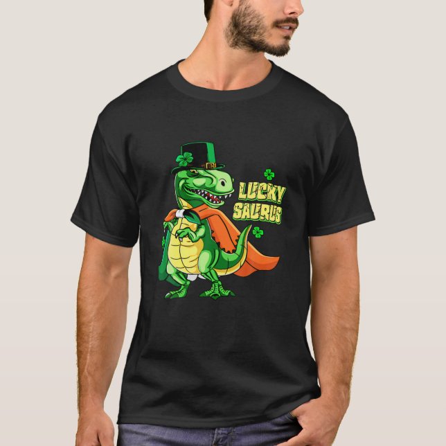 Camiseta Dinosaur Rex Irish St Patricks Day Regalos de cump (Anverso)