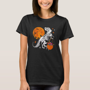 Camiseta Dinosaur Rex Moon Trick O Trek Spooky Creepy Hal