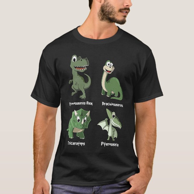 Camiseta Dinosaur Rex Pterosauria Triceratops Brachiosaurus (Anverso)