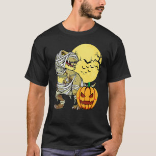 Camiseta Dinosaur Rex Pumpkin Mummy Boys Halloween Party Co