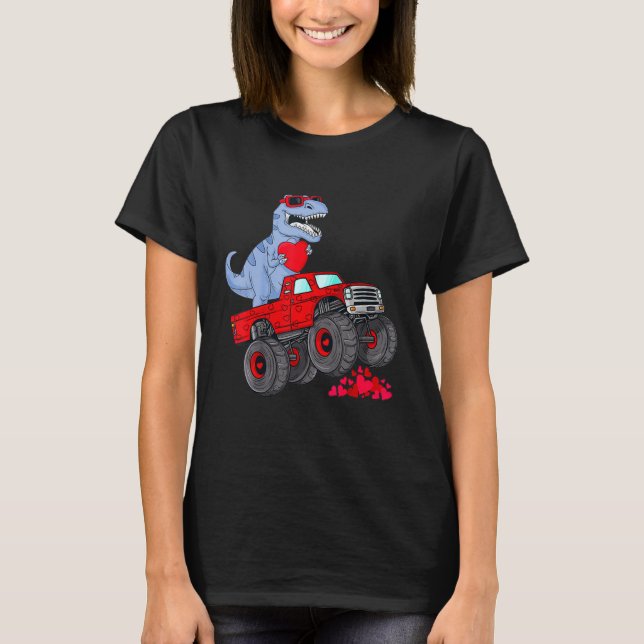 Camiseta Dinosaur Ridding Truck I Steal Hearts Valentines D (Anverso)