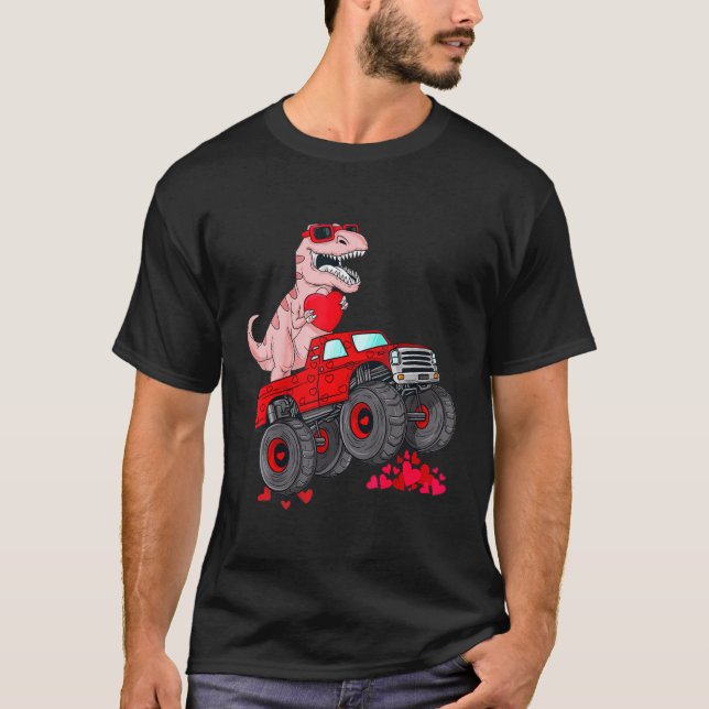Camiseta Dinosaur Ridding Truck I Steal Hearts Valentines D (Anverso)