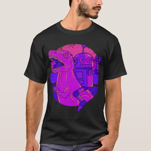 Camiseta Dinosaur Robot Vintage T Rex (Anverso)