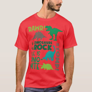 Camiseta Dinosaur Rock Stomp Life Is Dino Mite Rawr girl