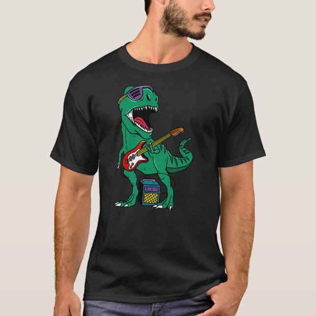 Camiseta Dinosaur Rock'n Roll Dino Rock, Rocking Dinosaur R (Anverso)