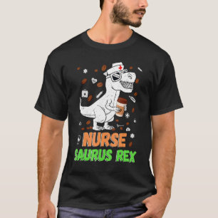 Camiseta Dinosaur Scrub Enfermera Vida Café Rn Enfermería L