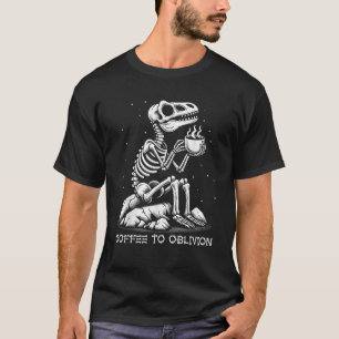 Camiseta Dinosaur Skeleton Café para Oblivion Dark Apocalyp