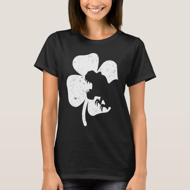 Camiseta Dinosaur St Patricks Day  Boys Kids Toddler Irish  (Anverso)